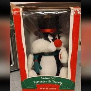 Animated Sylvester and Tweety Looney Tunes Christmas Plush 14" Musical Figure